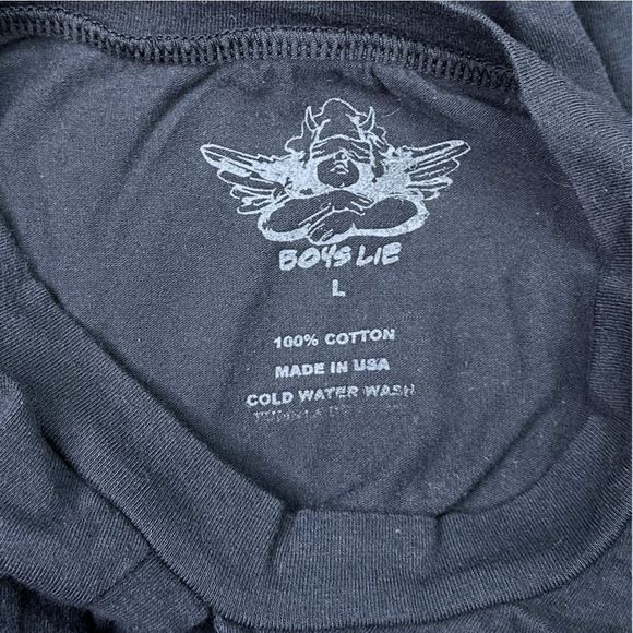 Boys Lie Tear Drop Charcoal Tee - Size Large - Picture 7 of 7